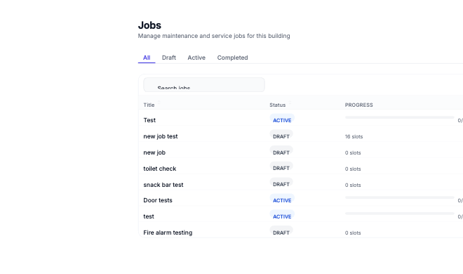Job Booking preview